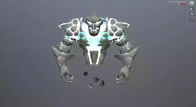 Light Spirit Elemental Low-poly 3D model