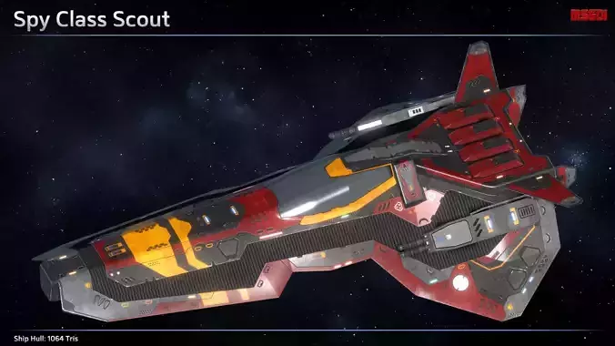 Spaceship Scout Spy Low-poly 3D model