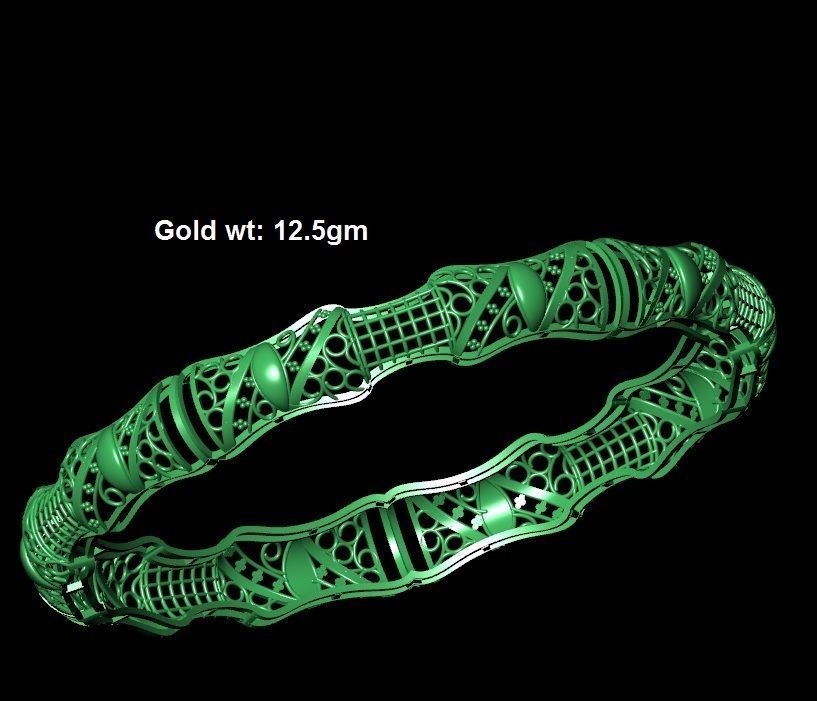 dubai kuwathy bangles 3D print model_4