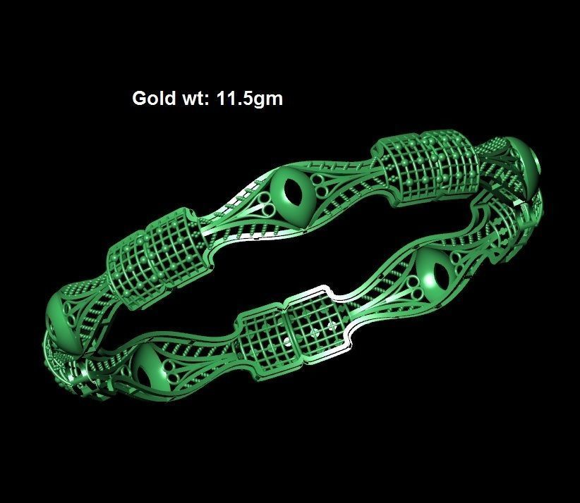 dubai kuwathy bangles 3D print model_8