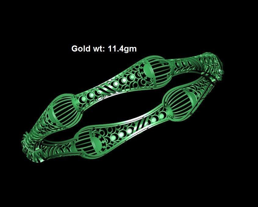 dubai kuwathy bangles 3D print model_3