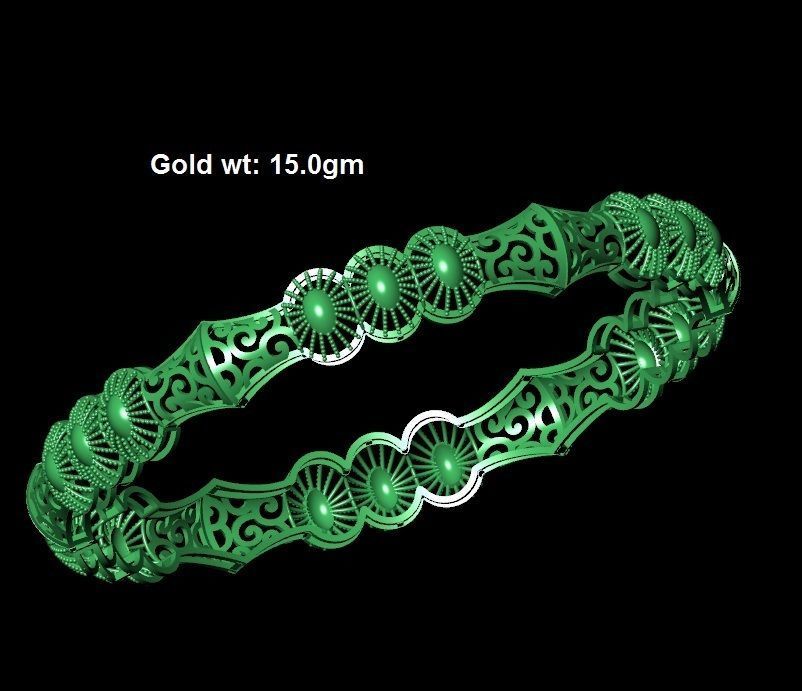 dubai kuwathy bangles 3D print model_6