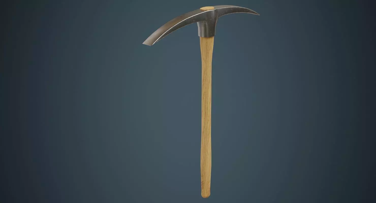 Pickaxe 1A Low-poly 3D model_0