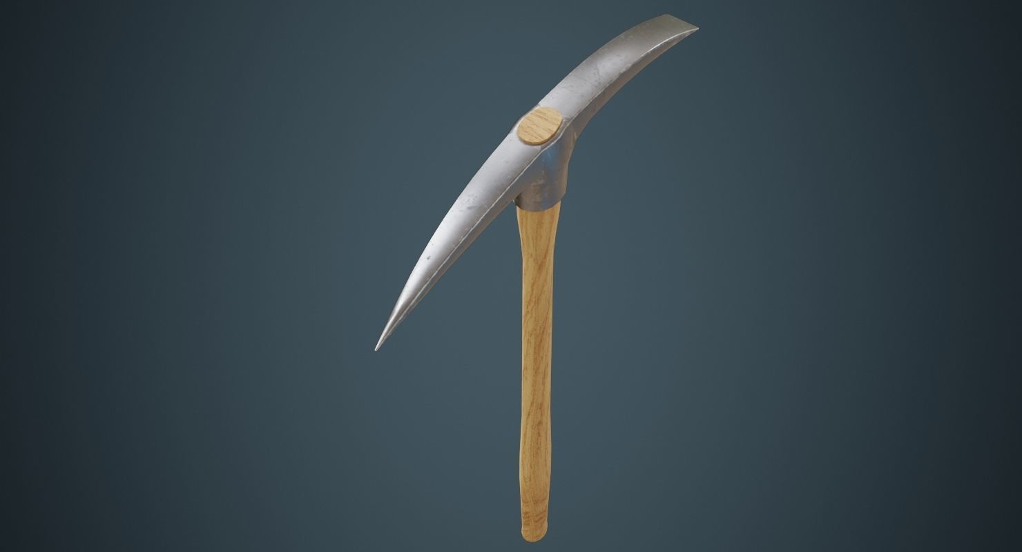 Pickaxe 1A Low-poly 3D model_2