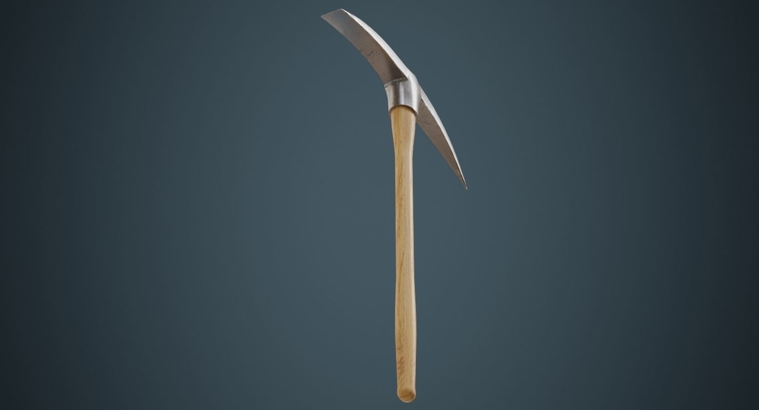 Pickaxe 1A Low-poly 3D model_4