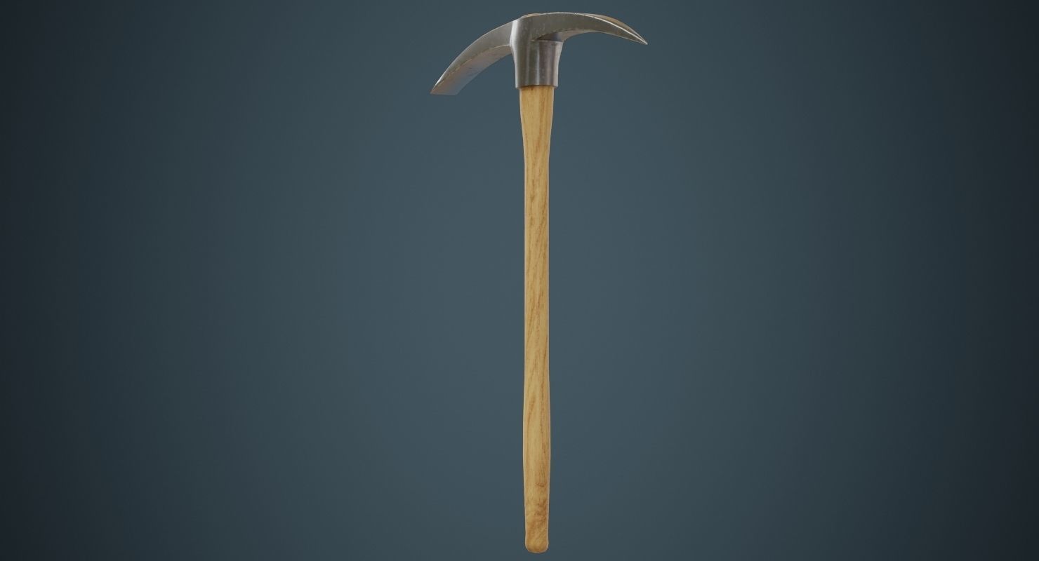 Pickaxe 1A Low-poly 3D model_3