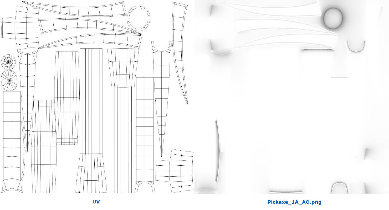 Pickaxe 1A Low-poly 3D model_6