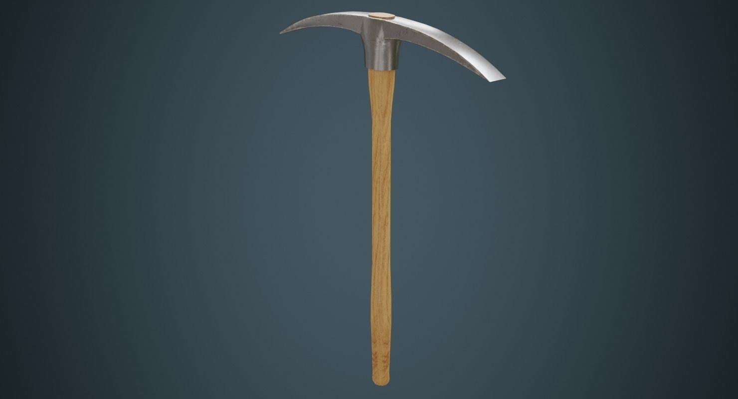 Pickaxe 1A Low-poly 3D model_1