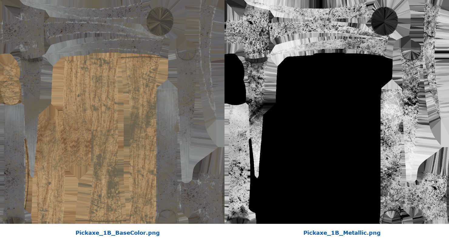 Pickaxe 1B Low-poly 3D model_7