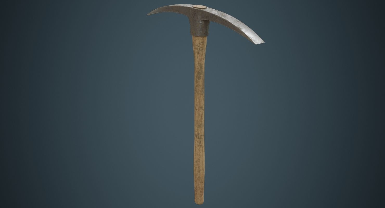 Pickaxe 1B Low-poly 3D model_1