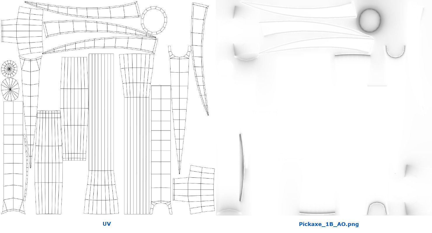 Pickaxe 1B Low-poly 3D model_6