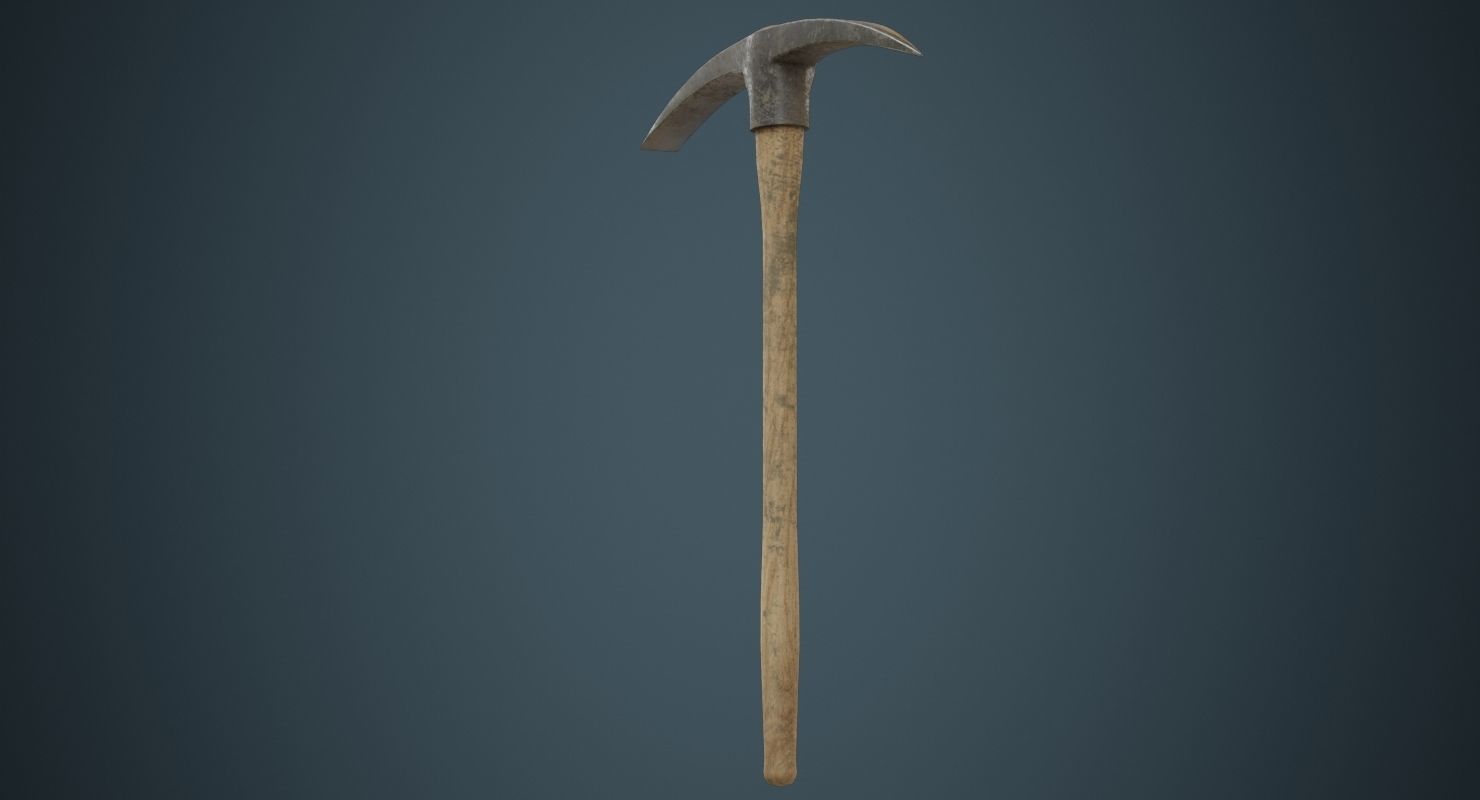 Pickaxe 1B Low-poly 3D model_3