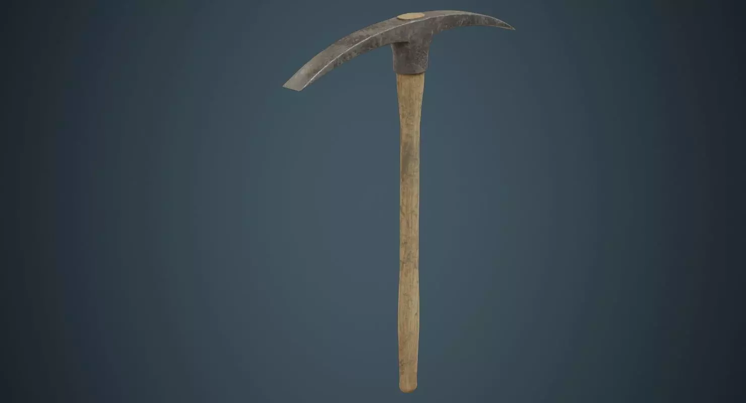 Pickaxe 1B Low-poly 3D model_0