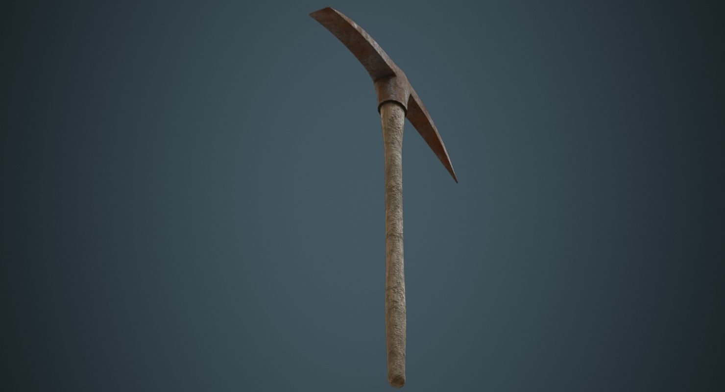Pickaxe 1C Low-poly 3D model_4