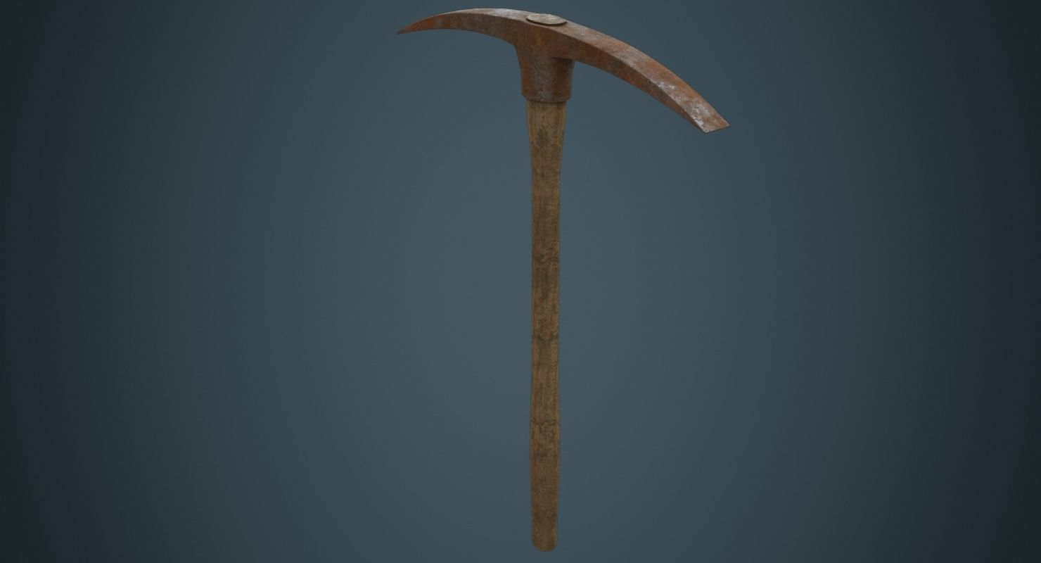 Pickaxe 1C Low-poly 3D model_1