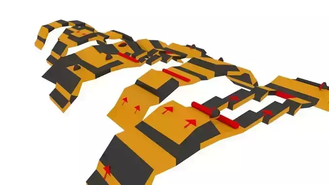 Stunt Car Tracks Low Poly
