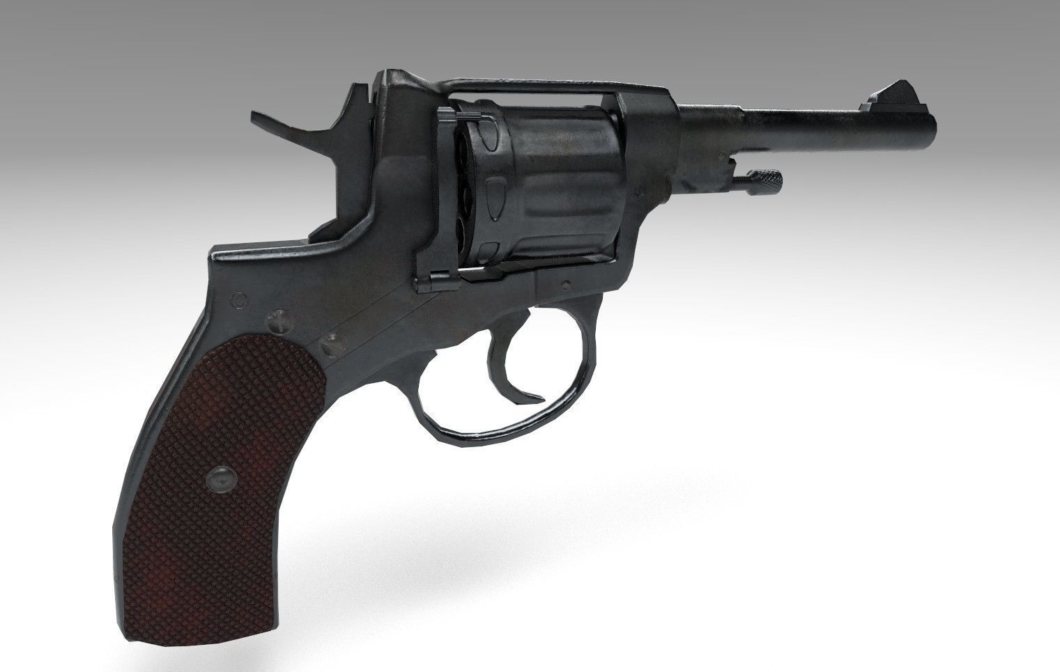 Revolver Nagant M1895 Low-poly 3D model_2