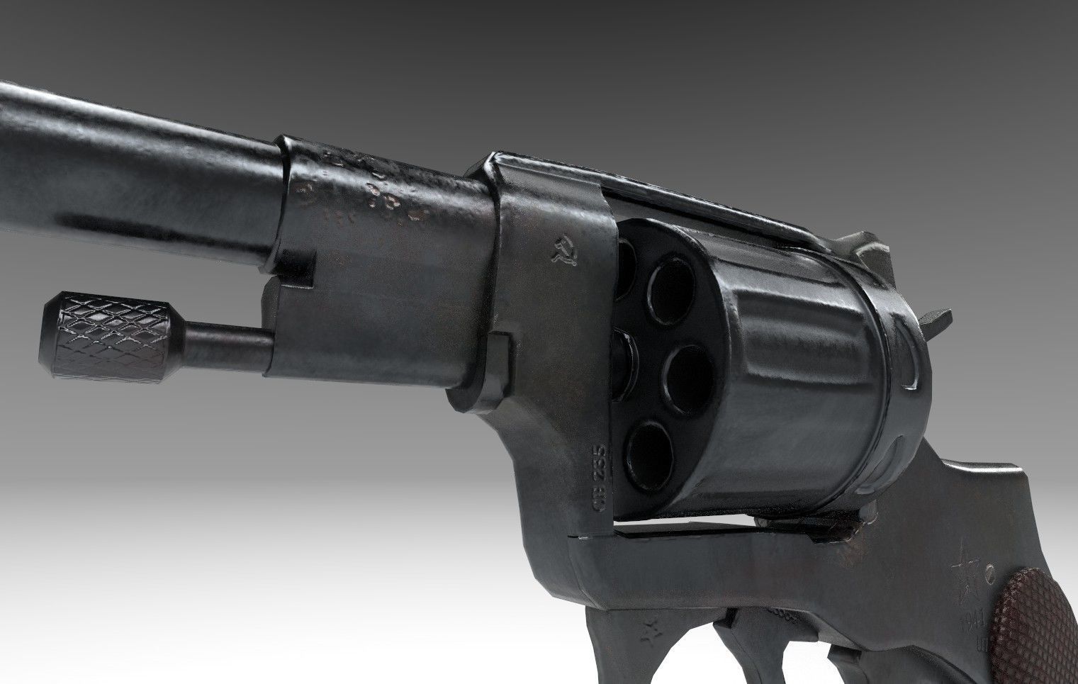 Revolver Nagant M1895 Low-poly 3D model_3