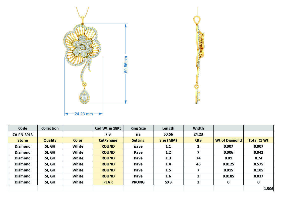36 Women pendant-earrings set 3dm stl render detail 3D print model_38