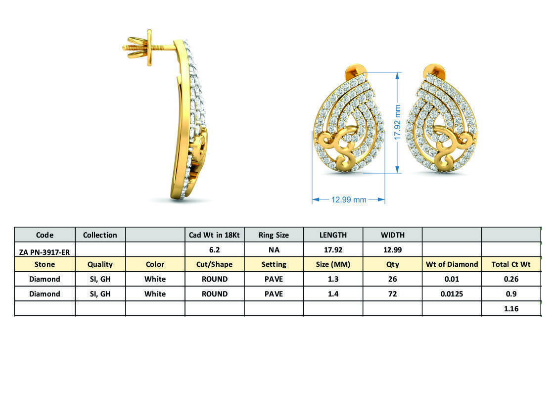 36 Women pendant-earrings set 3dm stl render detail 3D print model_37