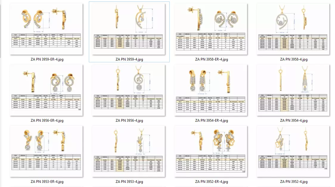 36 Women pendant-earrings set 3dm stl render detail 3D print model_0