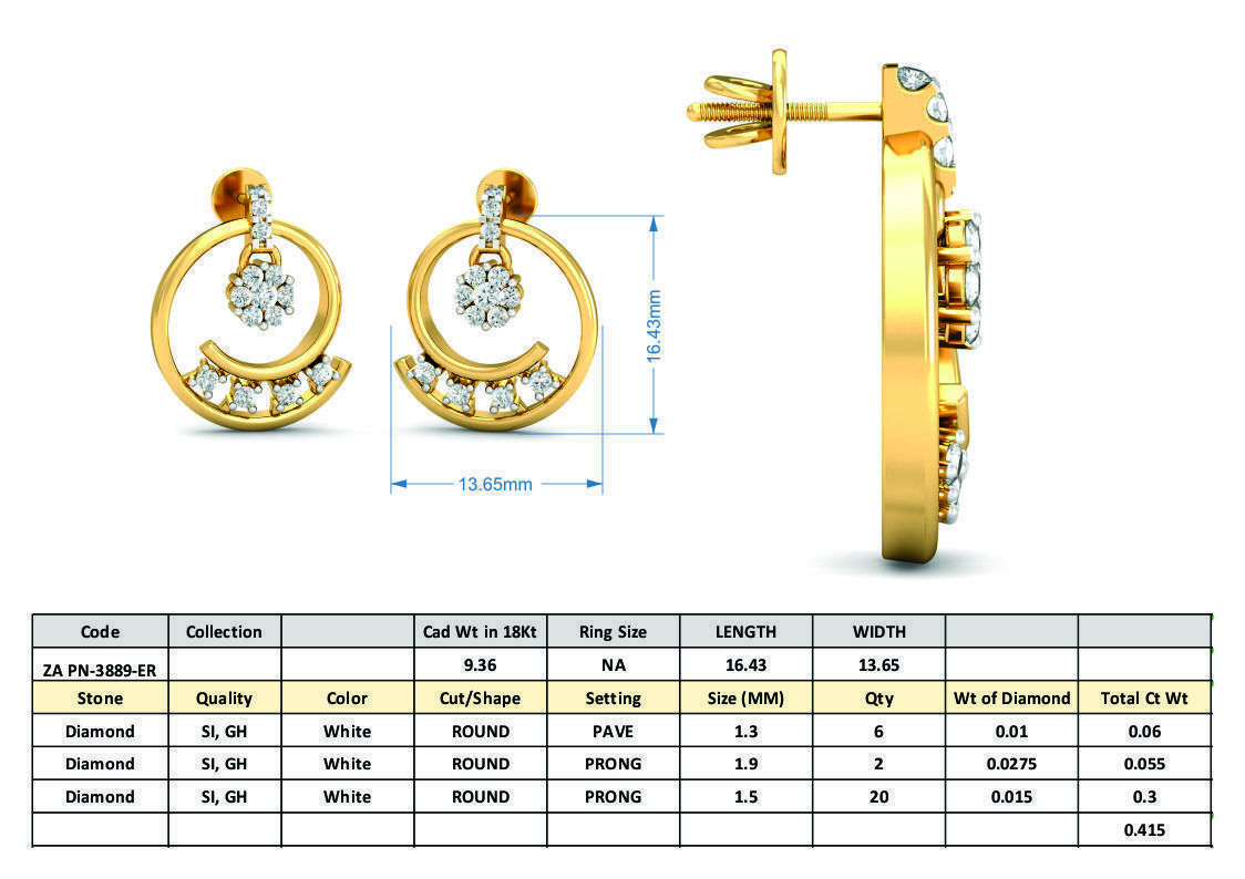 36 Women pendant-earrings set 3dm stl render detail 3D print model_64