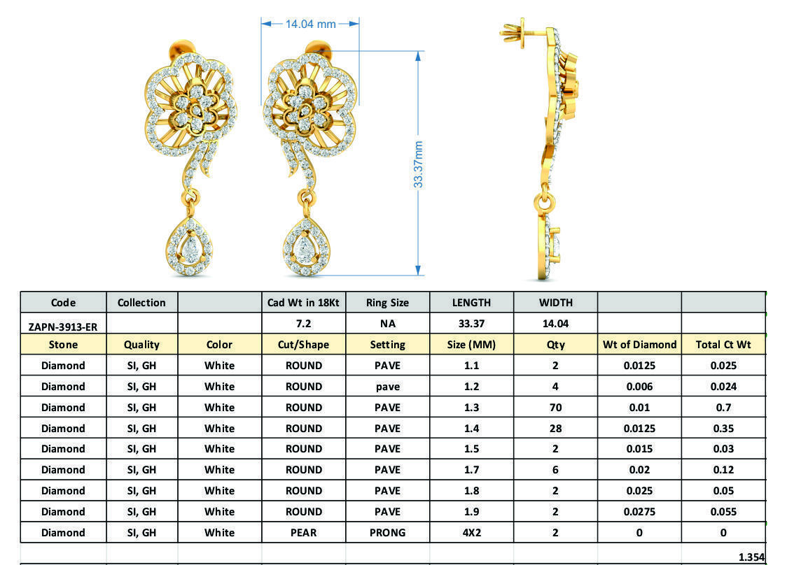 36 Women pendant-earrings set 3dm stl render detail 3D print model_39
