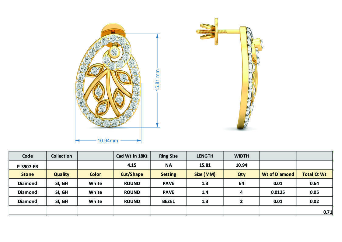 36 Women pendant-earrings set 3dm stl render detail 3D print model_43