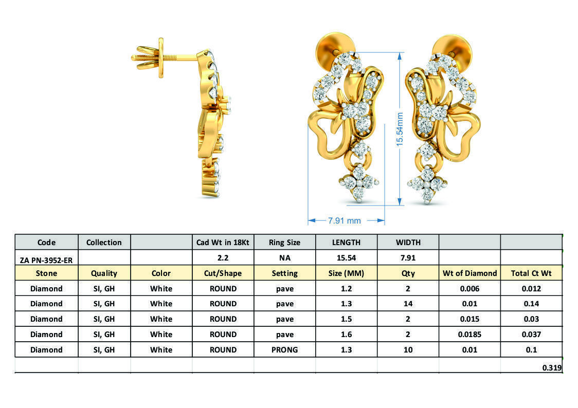 36 Women pendant-earrings set 3dm stl render detail 3D print model_7