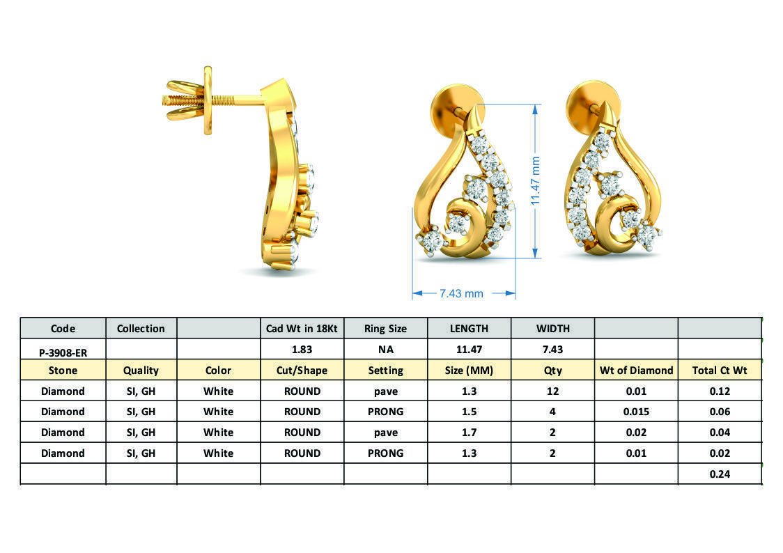 36 Women pendant-earrings set 3dm stl render detail 3D print model_41