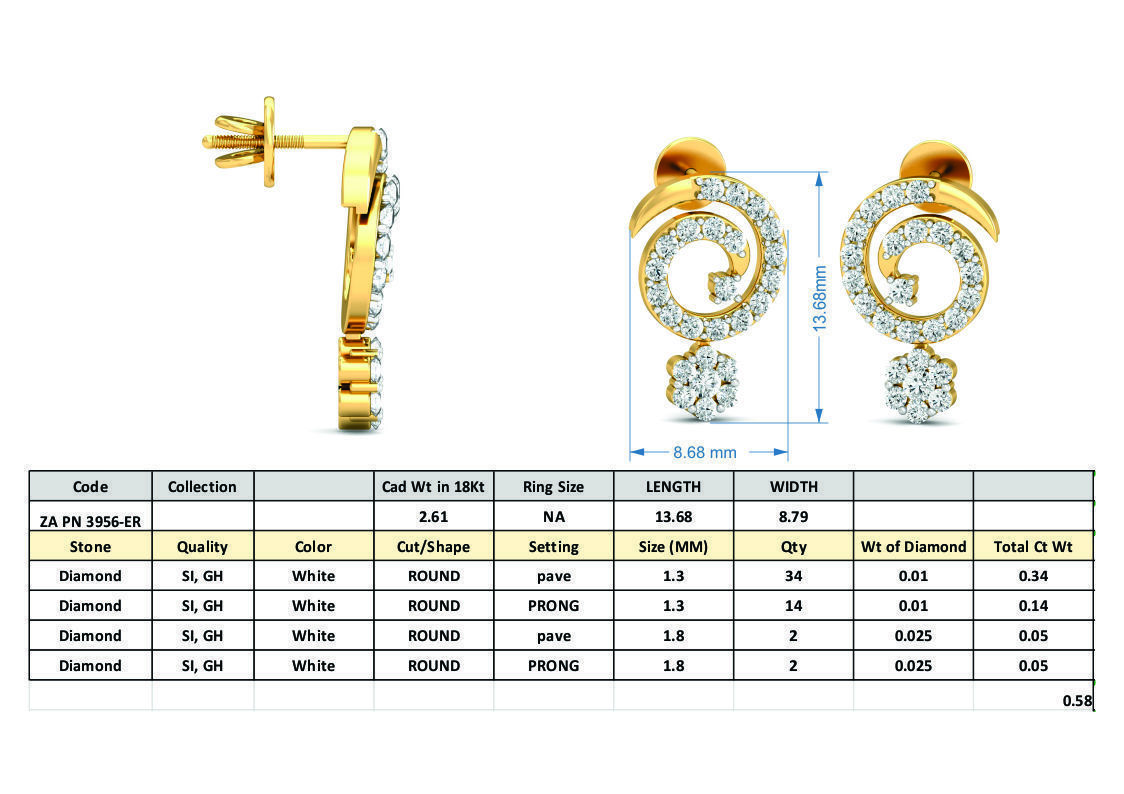 36 Women pendant-earrings set 3dm stl render detail 3D print model_13