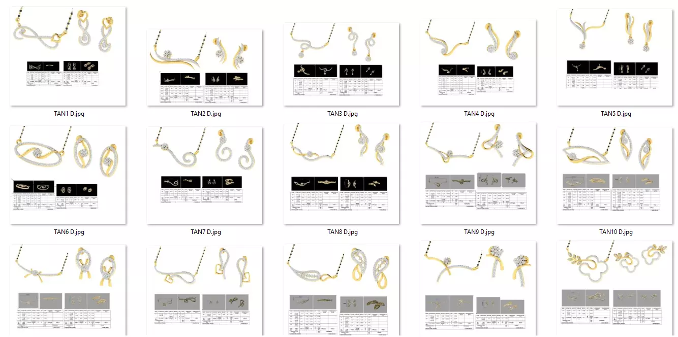 26 Women pendant-earrings set 3dm stl render detail 3D print model