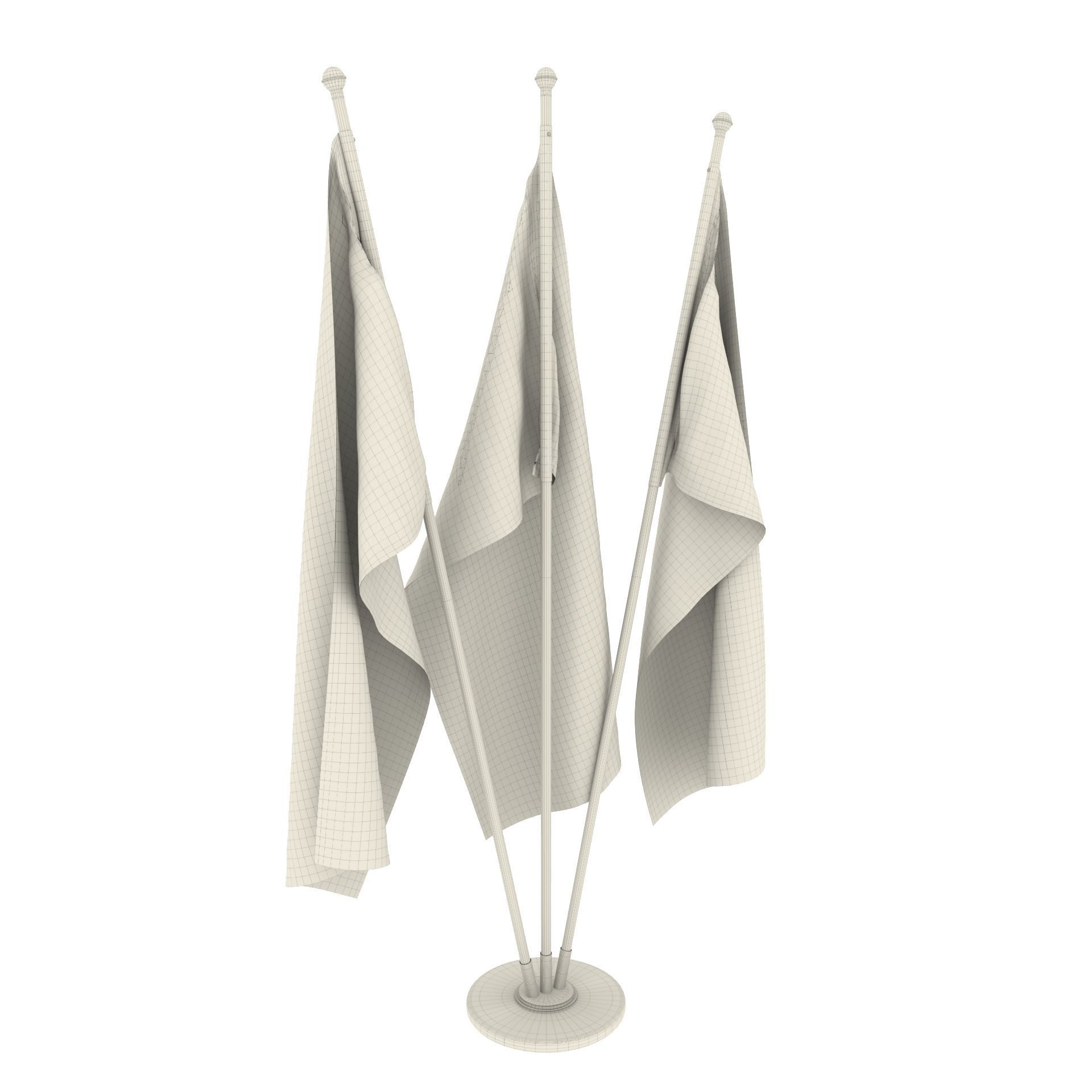 El Salvador Flag Pack 3D model_4