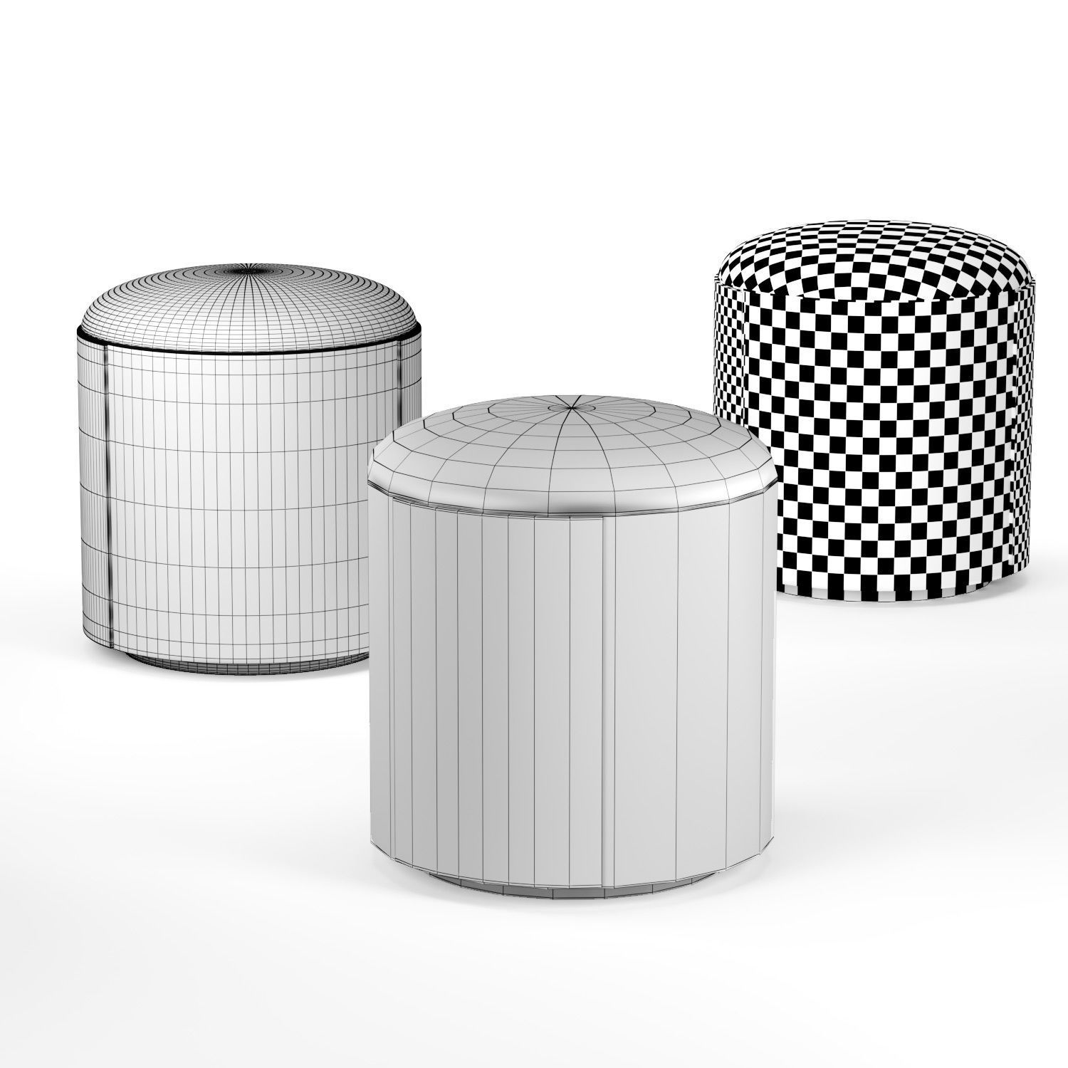 Manon Heritage Storage Stool ottaman 3D model_9