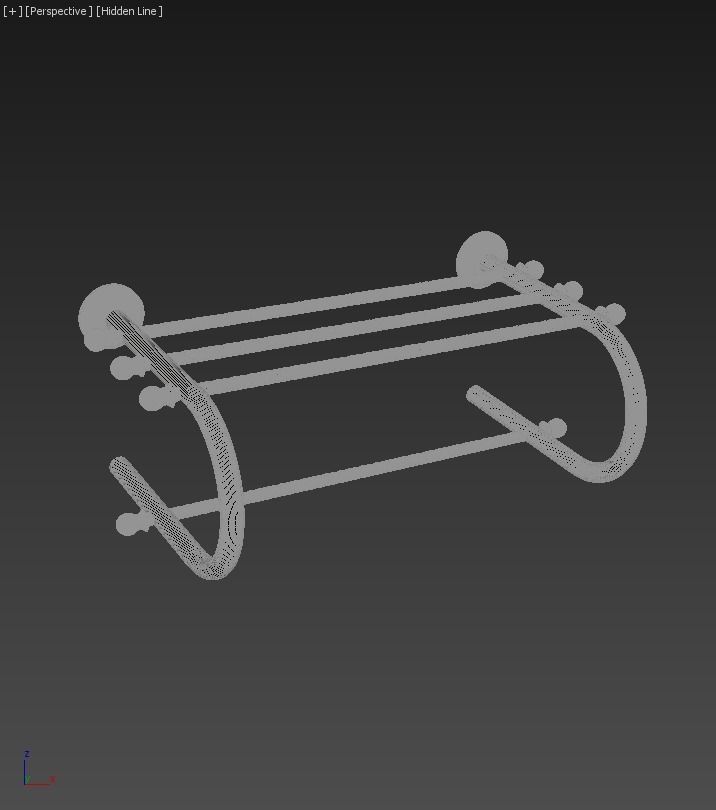 Ottoman Saffron Towel Shelf 3D model_3