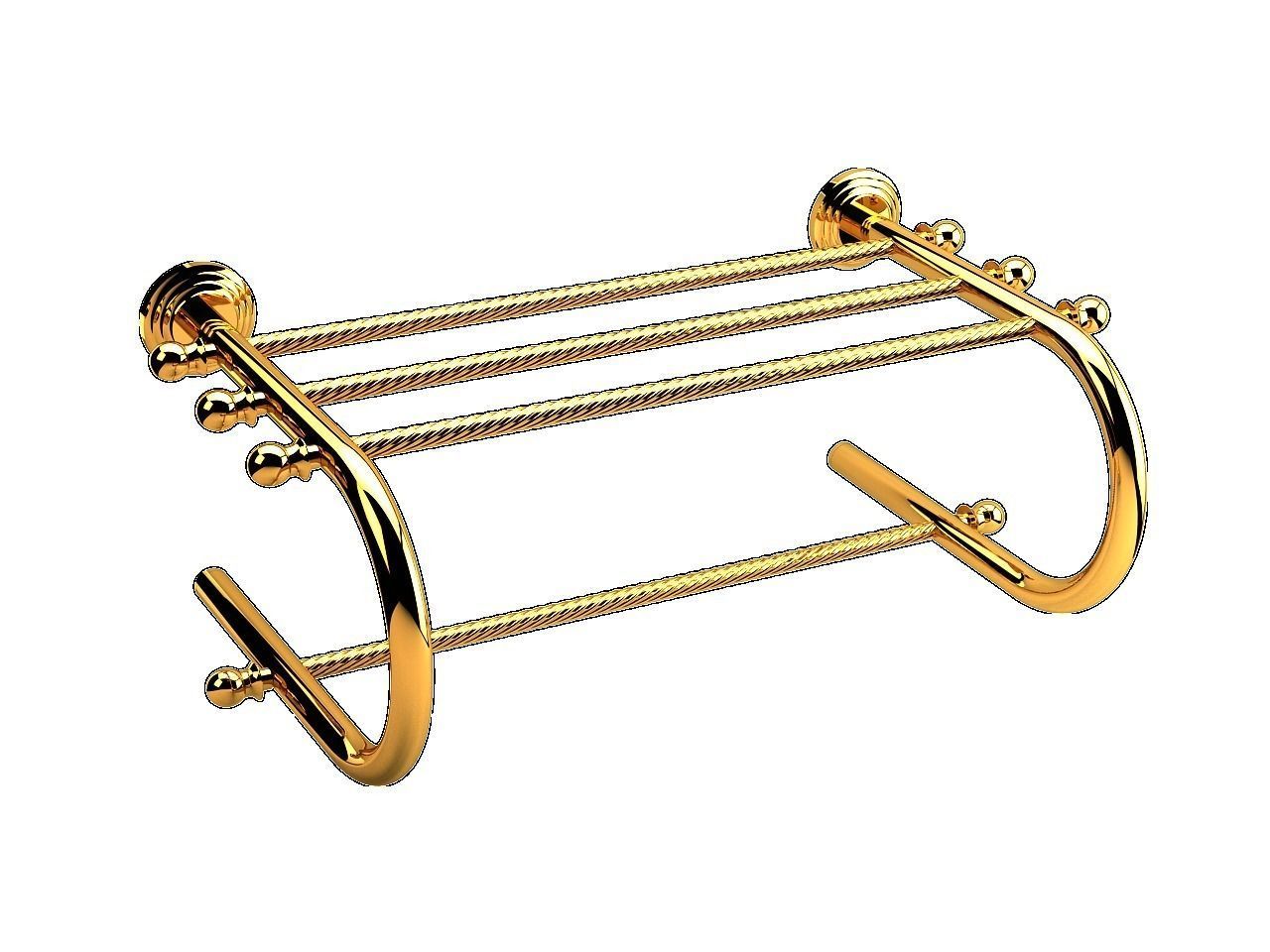 Ottoman Saffron Towel Shelf 3D model_1