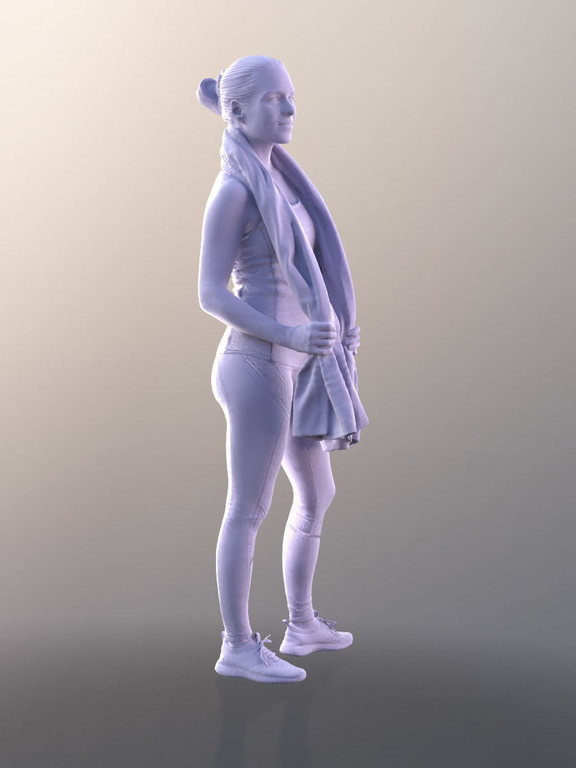 Juliette 10781 - Sport Girl with towel Low-poly 3D model_4