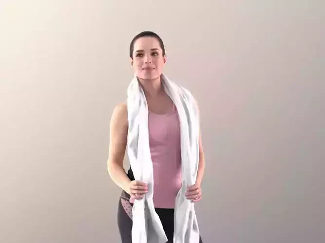 Juliette 10781 - Sport Girl with towel Low-poly 3D model