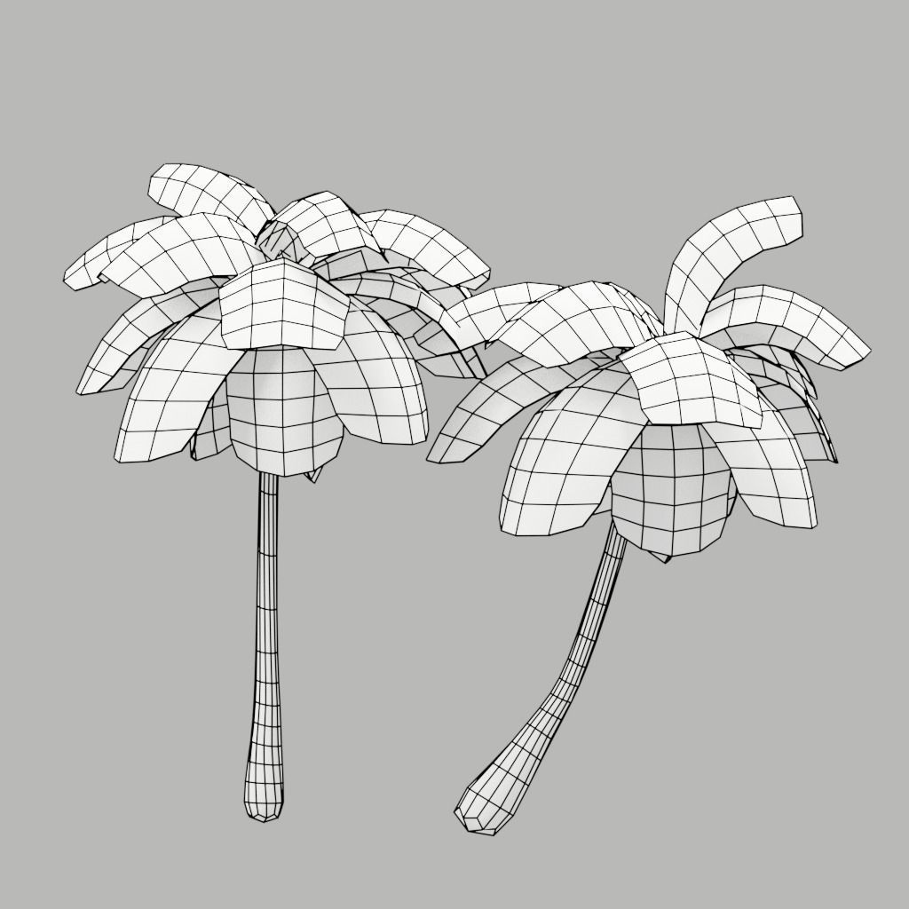 Coconut Tree LOD G11  Low-poly 3D model_1