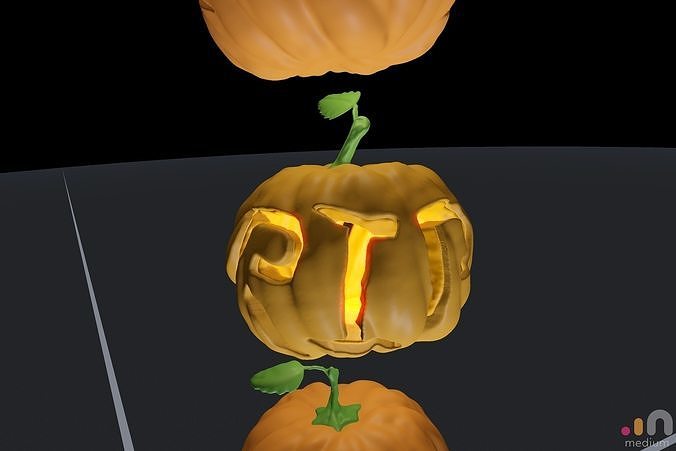 RIP Gravestone Motif  Jack O Lantern Carved Pumpkin 3D model