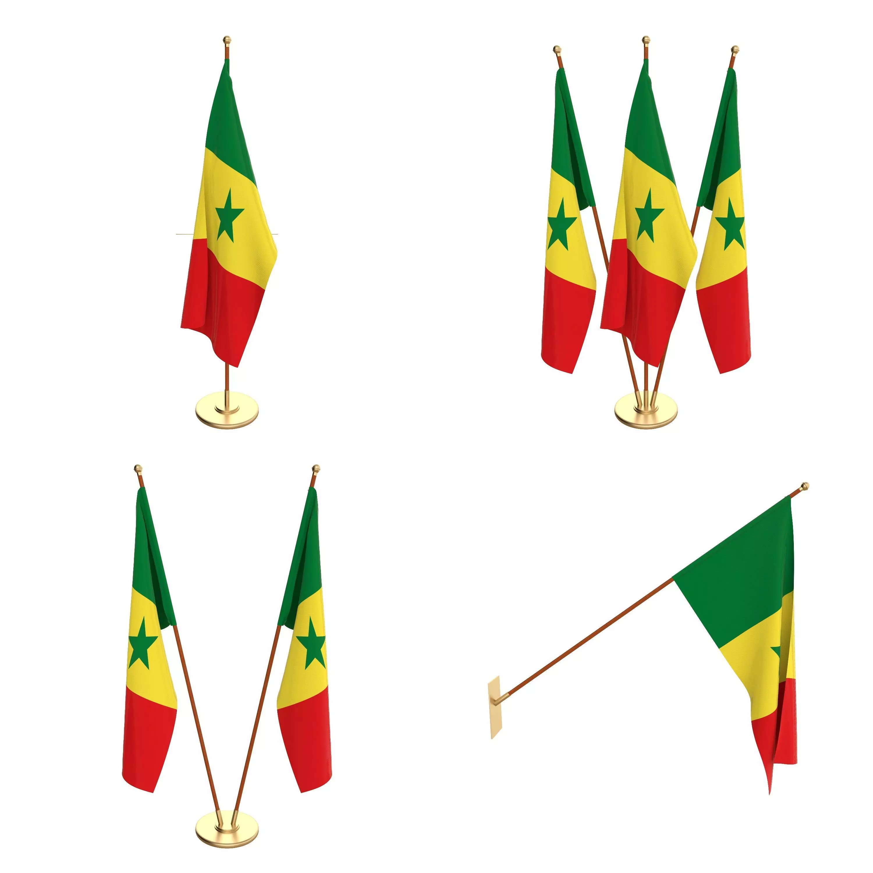 Senegal Flag Pack 3D model_0
