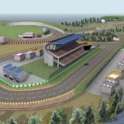 Race Track Game Low-poly 3D model_0