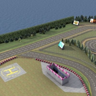 Race Track Game Low-poly 3D model_11