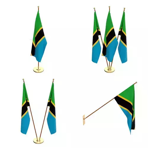 Tanzania Flag Pack 3D model