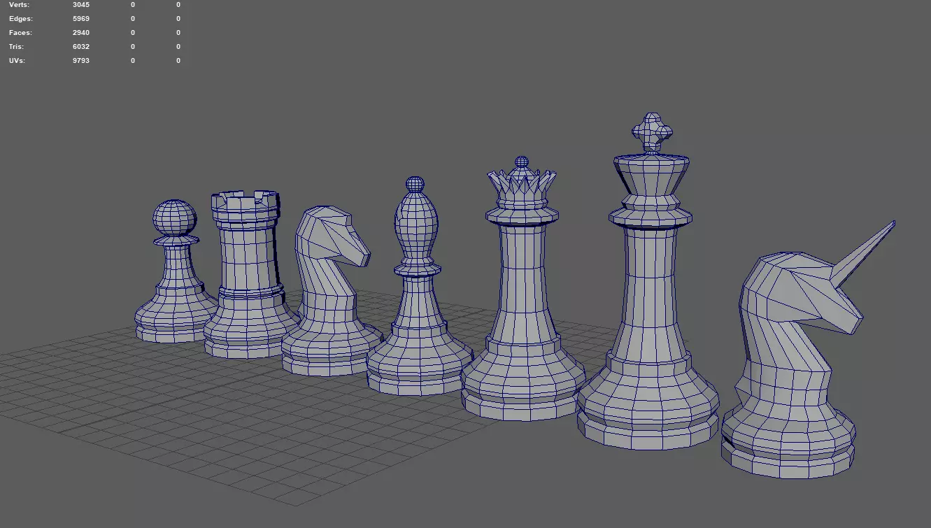 Chess pieces Free 3D model_0