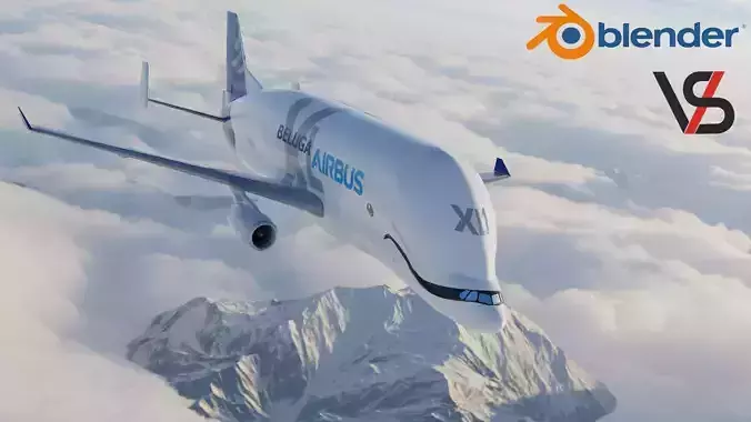 Airbus Beluga XL Low-poly 3D model