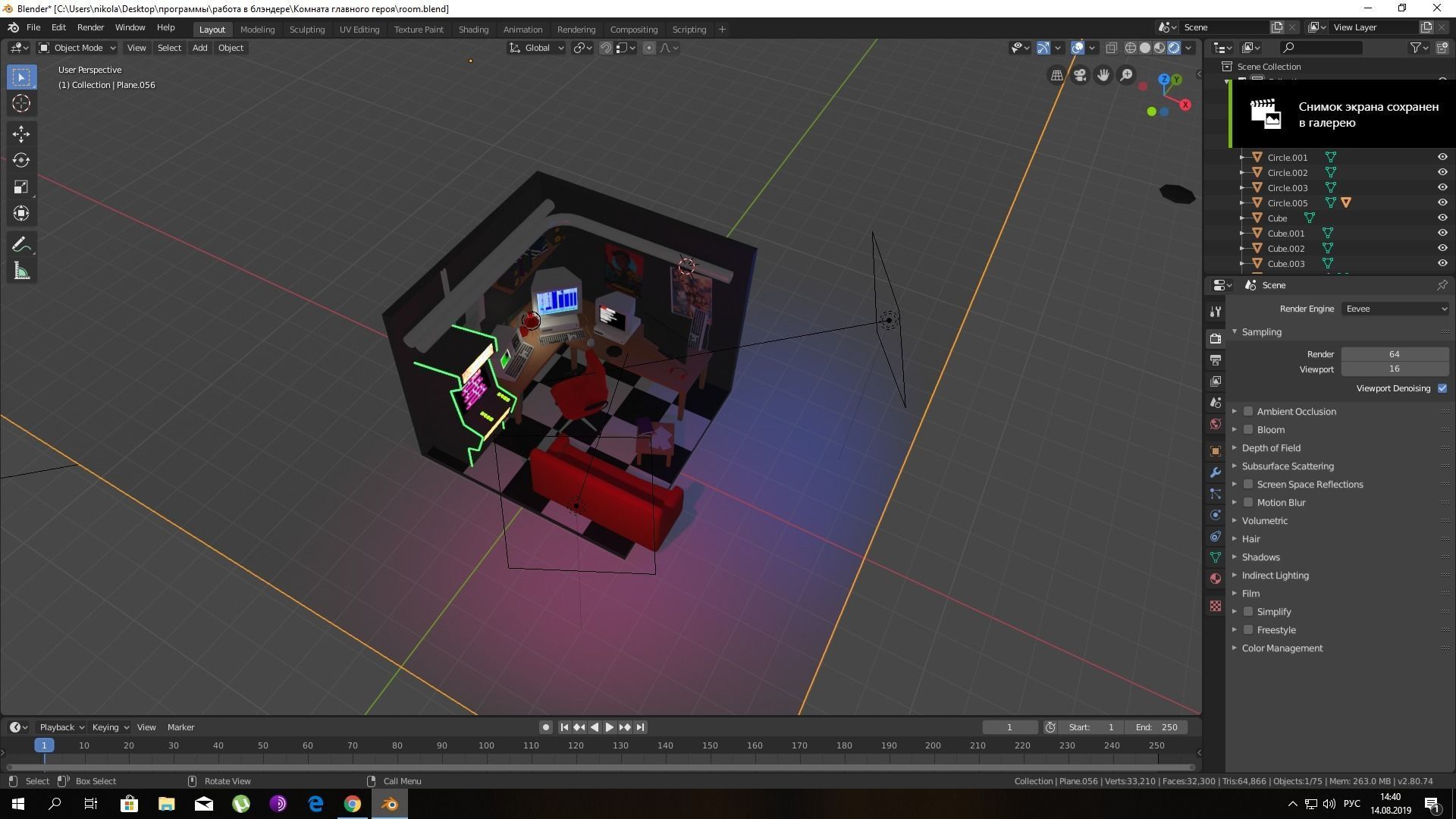 80s hackers room Low-poly 3D model_4