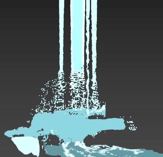 Magic night cave  waterfall energy flower and shells 3D model_8