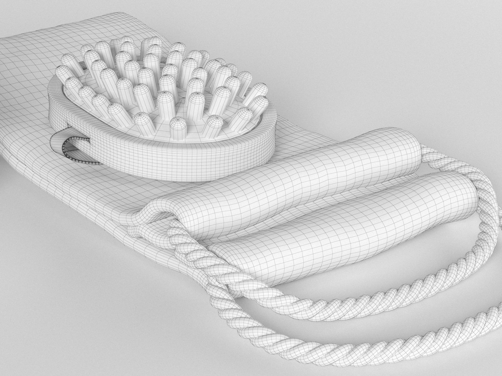Loofah Strap Massage Brush and Perfume 3D model_4