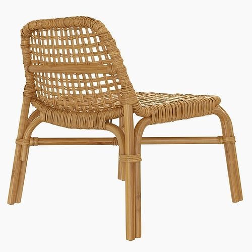 Tankvard bamboo rattan Chair 3D model 4